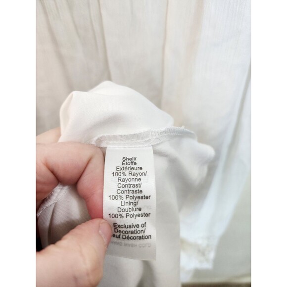 Maurices Dress Womens Large White Rayon Gauze Crochet Lace Maxi Boho NWT - Picture 7 of 8